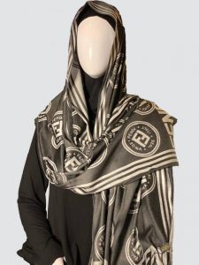 black color printed scarf